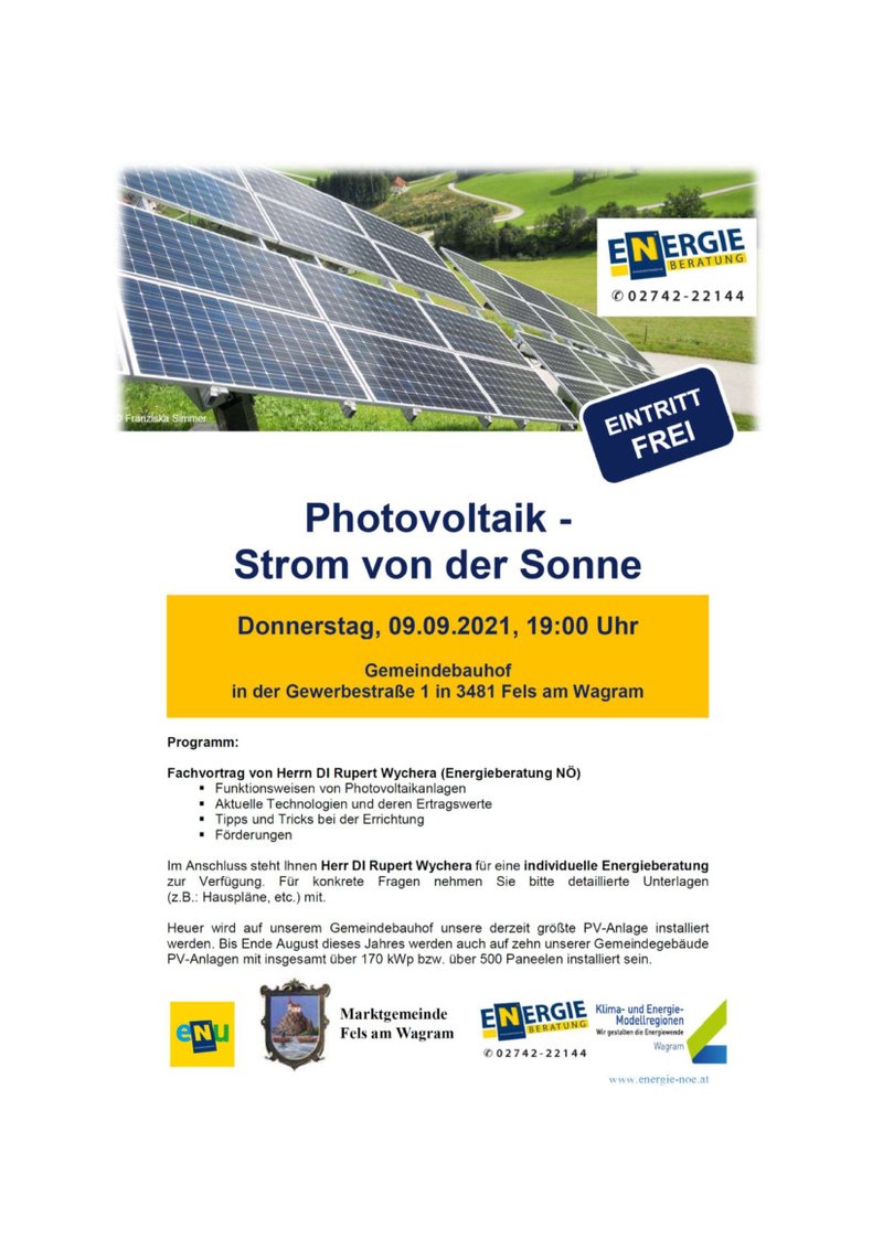 Vortrag Photovoltaik 9. September