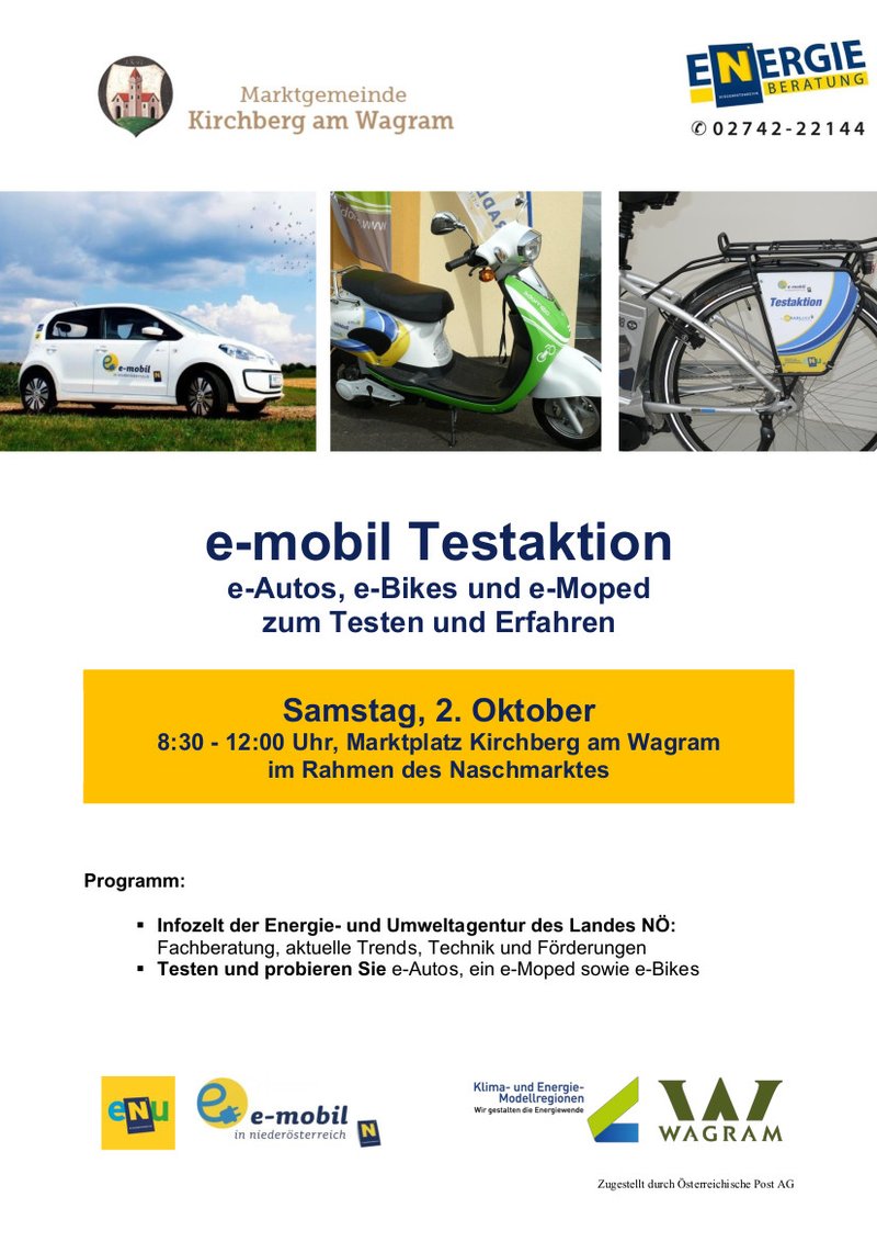 Testaktion E-Mobilität in Kirchberg